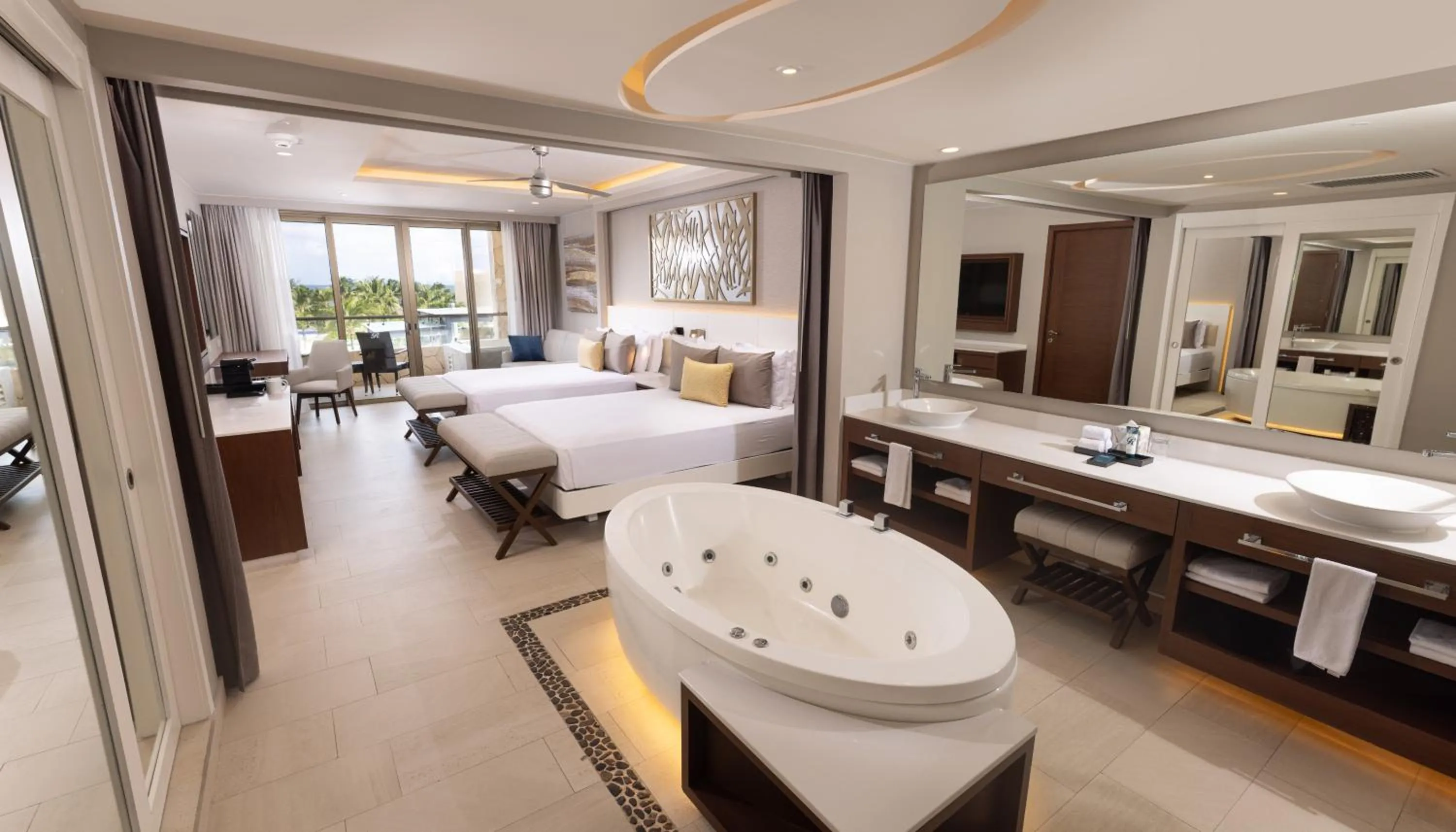 Bathroom, Bed in Royalton Riviera Cancun, An Autograph Collection All-Inclusive Resort & Casino
