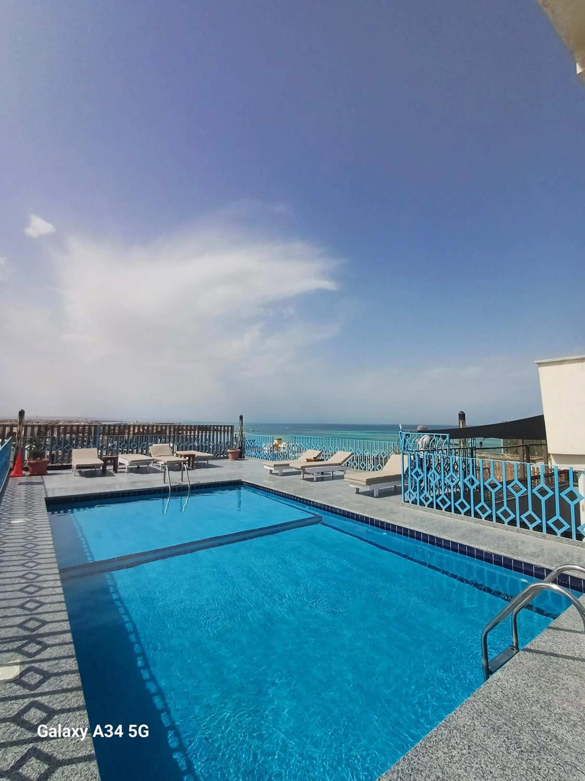 Sea view in Palm Inn Hotel Hurghda