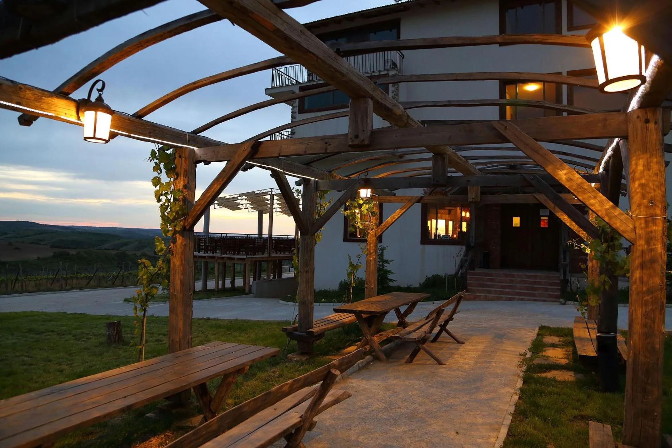 Facade/entrance in Seven Generations Winery Hotel