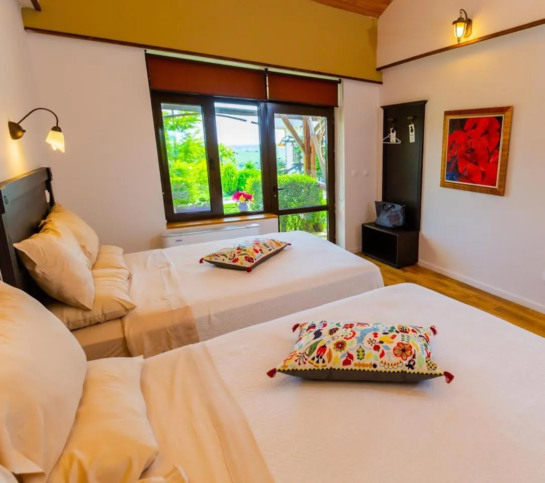 Bed in Seven Generations Winery Hotel