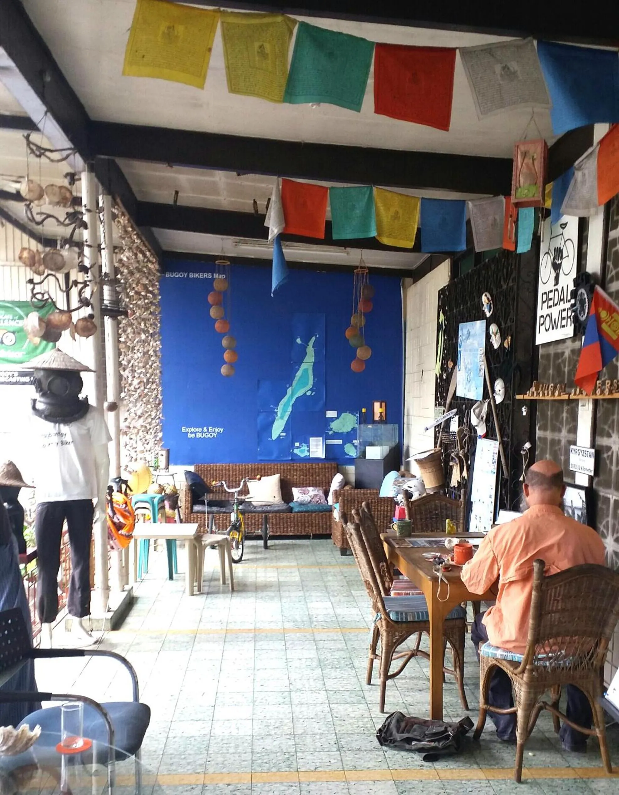 Seating area in Bugoy Bikers Hostel