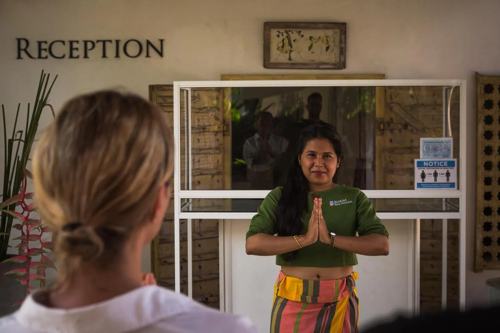 Lobby or reception in Sri Sharavi Beach Villas & Spa - with 43 metre saltwater infinity pool