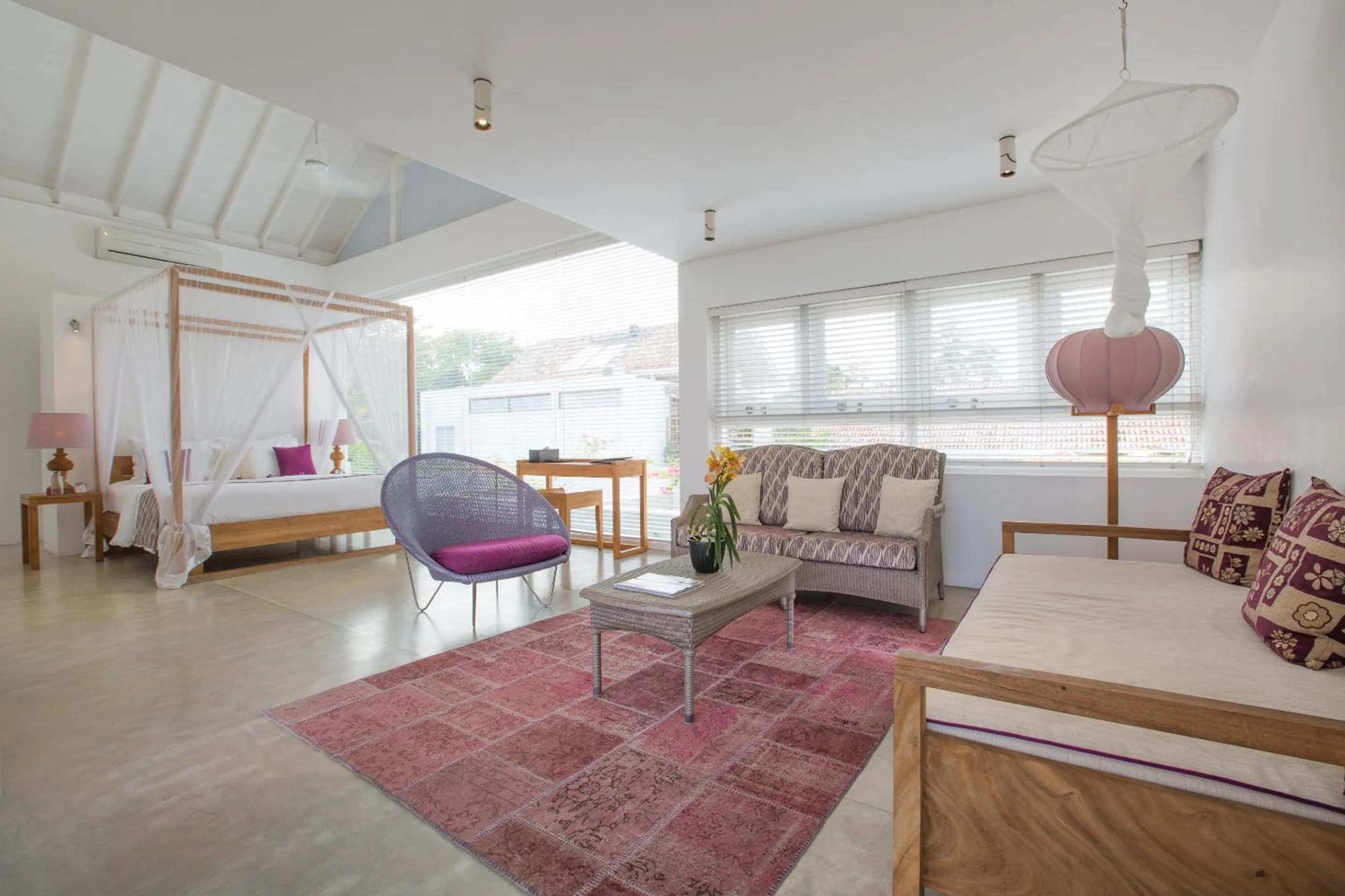 Bed in Sri Sharavi Beach Villas & Spa - with 43 metre saltwater infinity pool