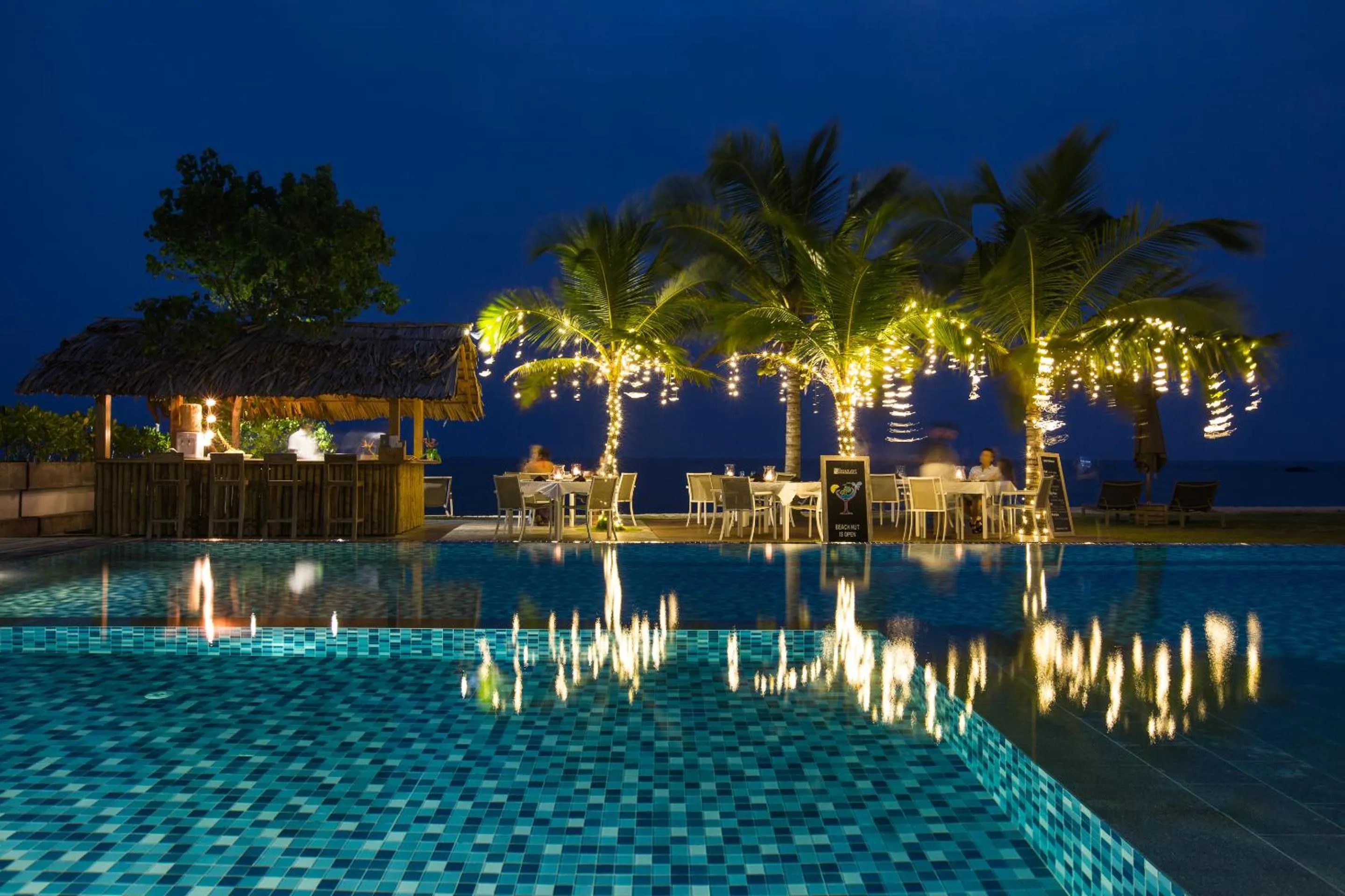 Property building in Sri Sharavi Beach Villas & Spa - with 43 metre saltwater infinity pool