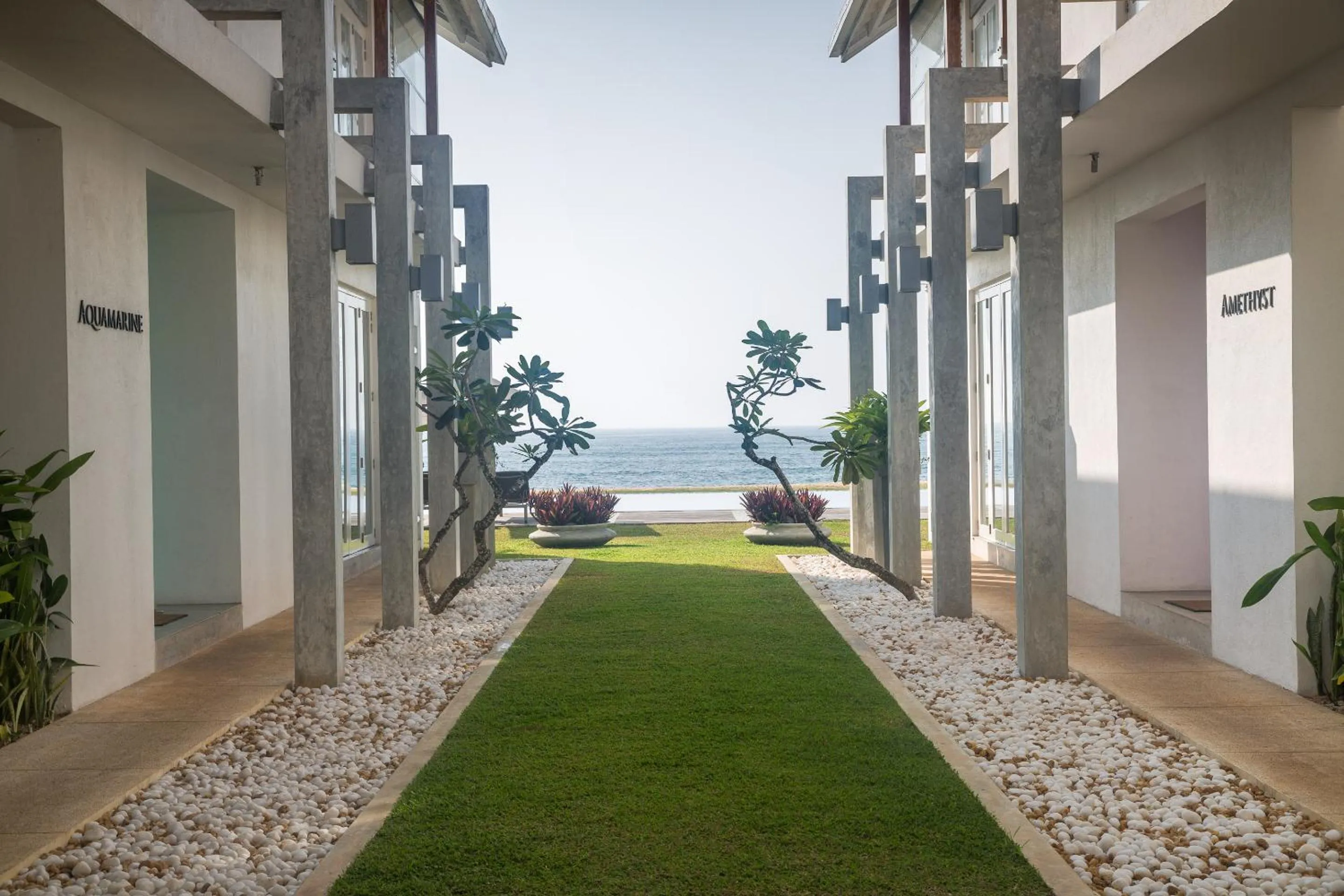 Property building in Sri Sharavi Beach Villas & Spa - with 43 metre saltwater infinity pool