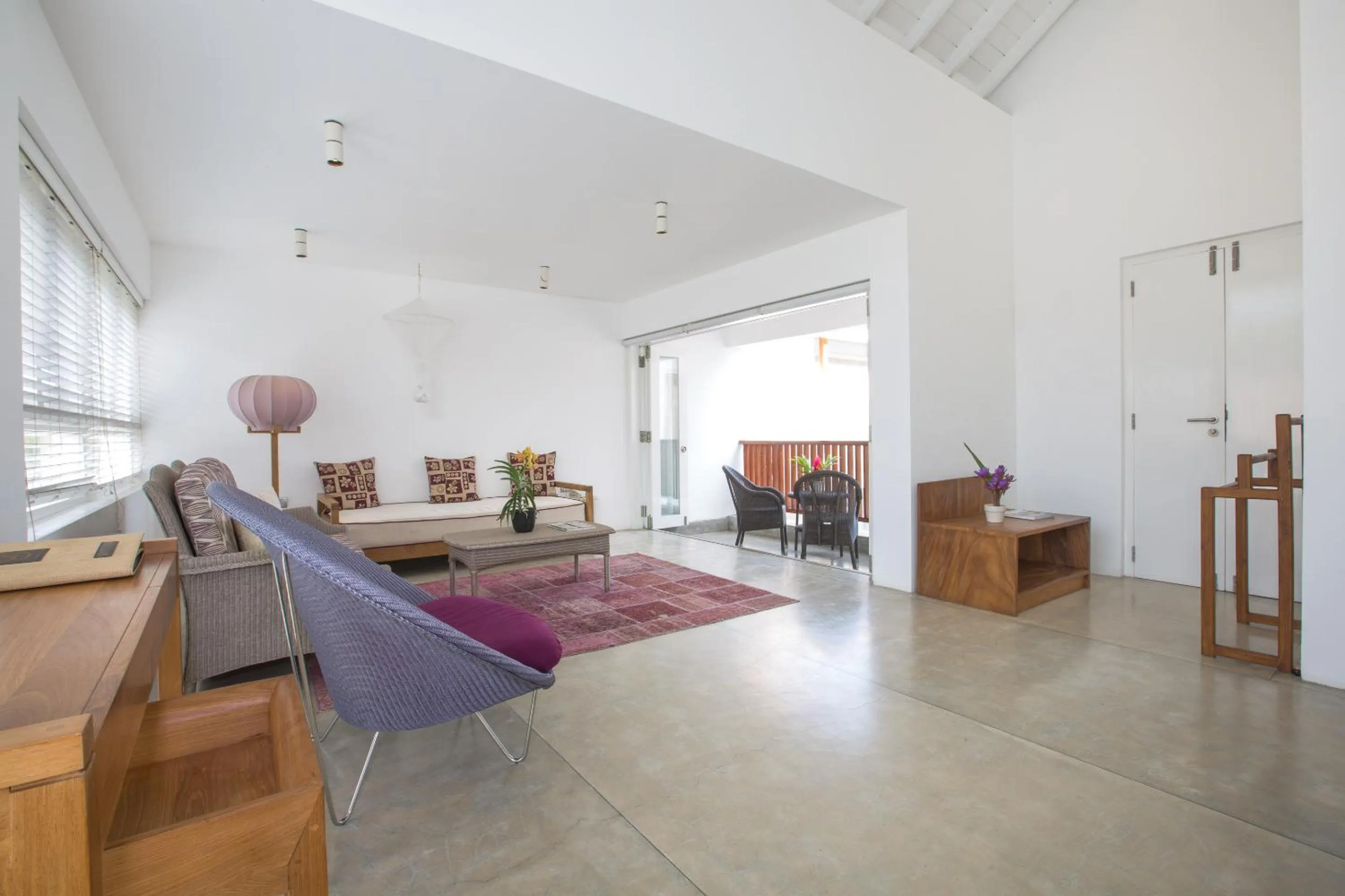 Balcony/Terrace in Sri Sharavi Beach Villas & Spa - with 43 metre saltwater infinity pool