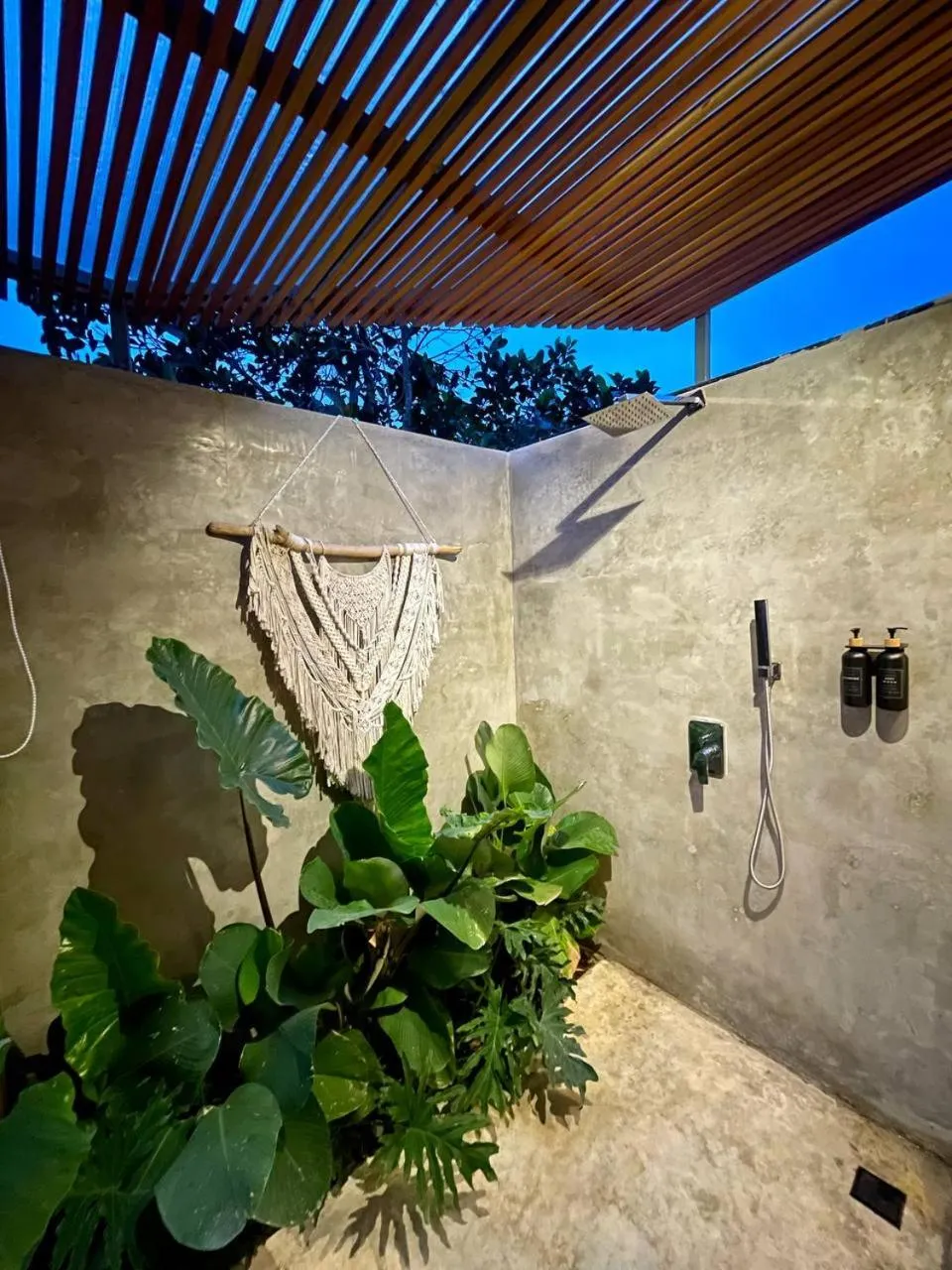 Shower in Black Wood Cabin