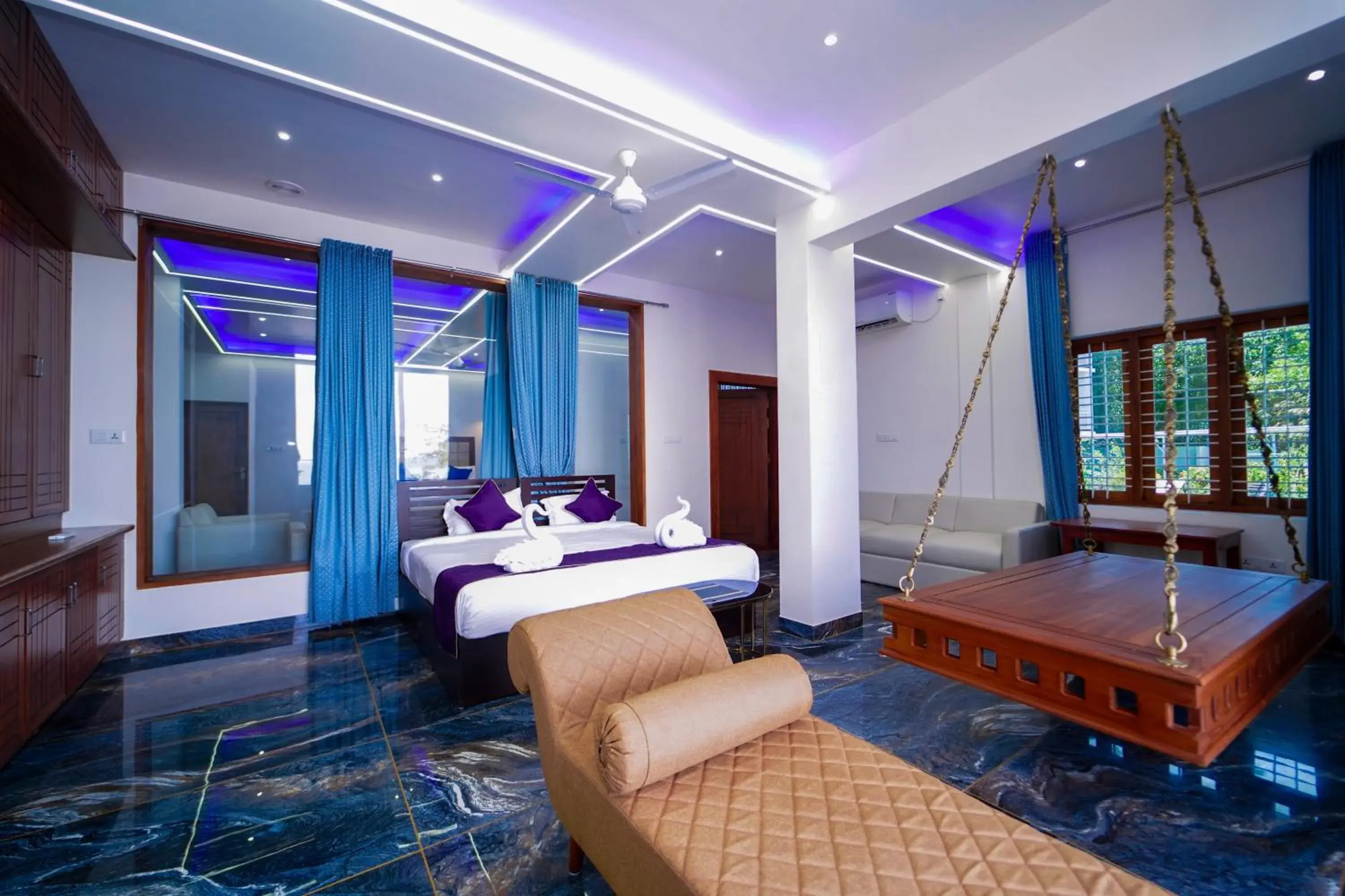 Bed in Skylar Seaview Beach Resort & Ayurveda Varkala Bed in Skylar Seaview Beach Resort & Ayurveda Varkala