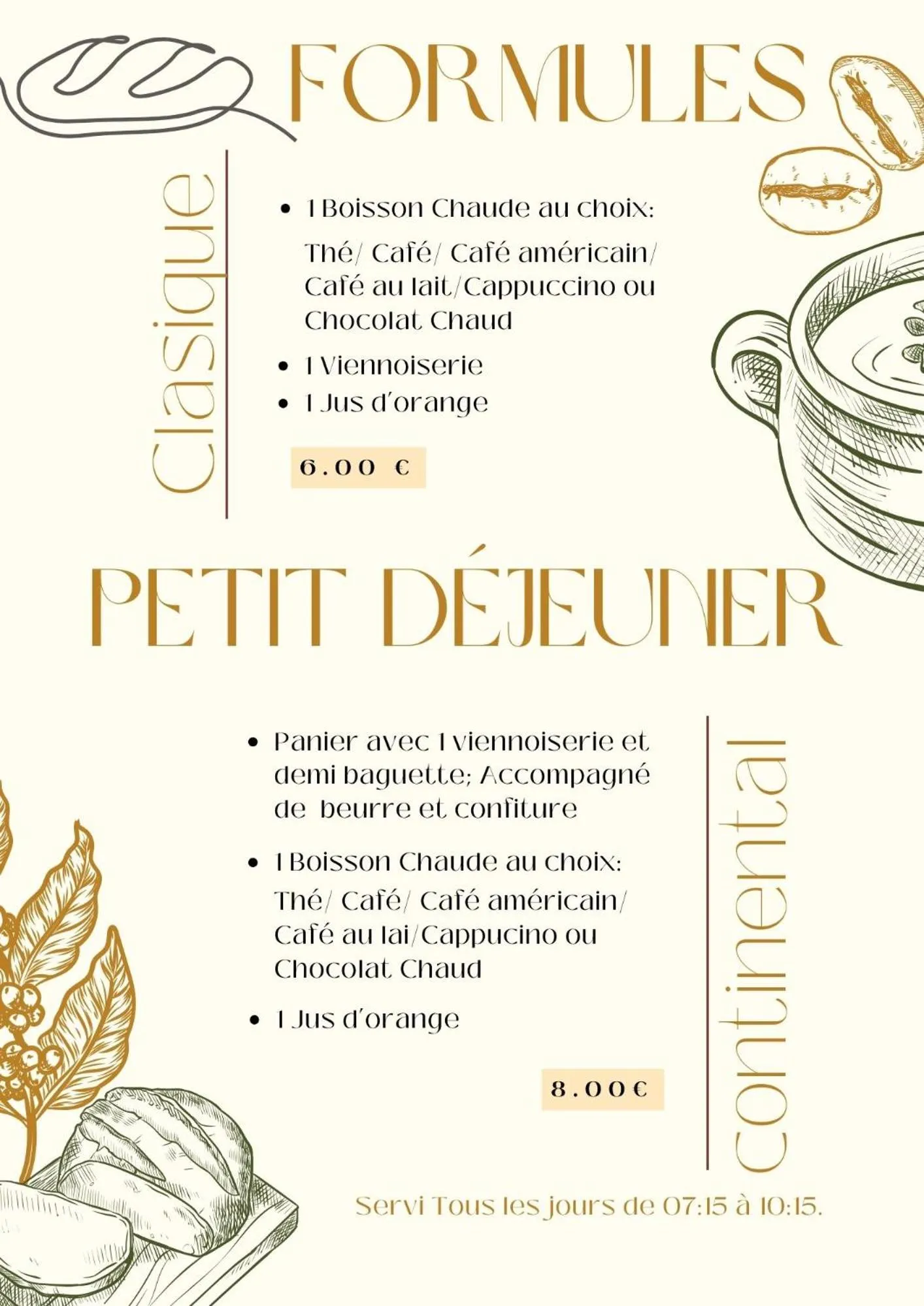 Breakfast in Hôtel de la Gare Sévérac