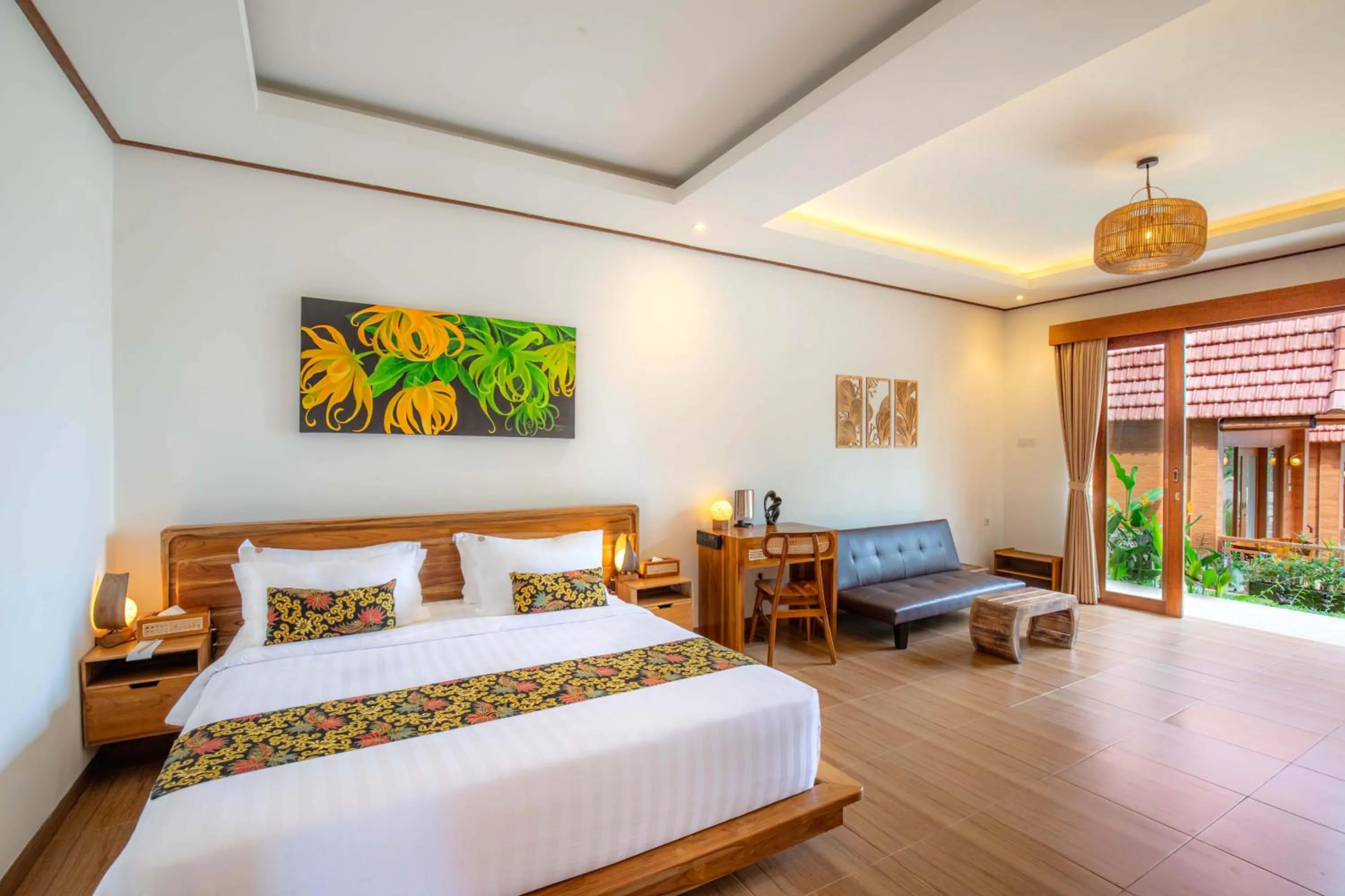 Seating area, Bed in Uma Nandhi Villa Ubud