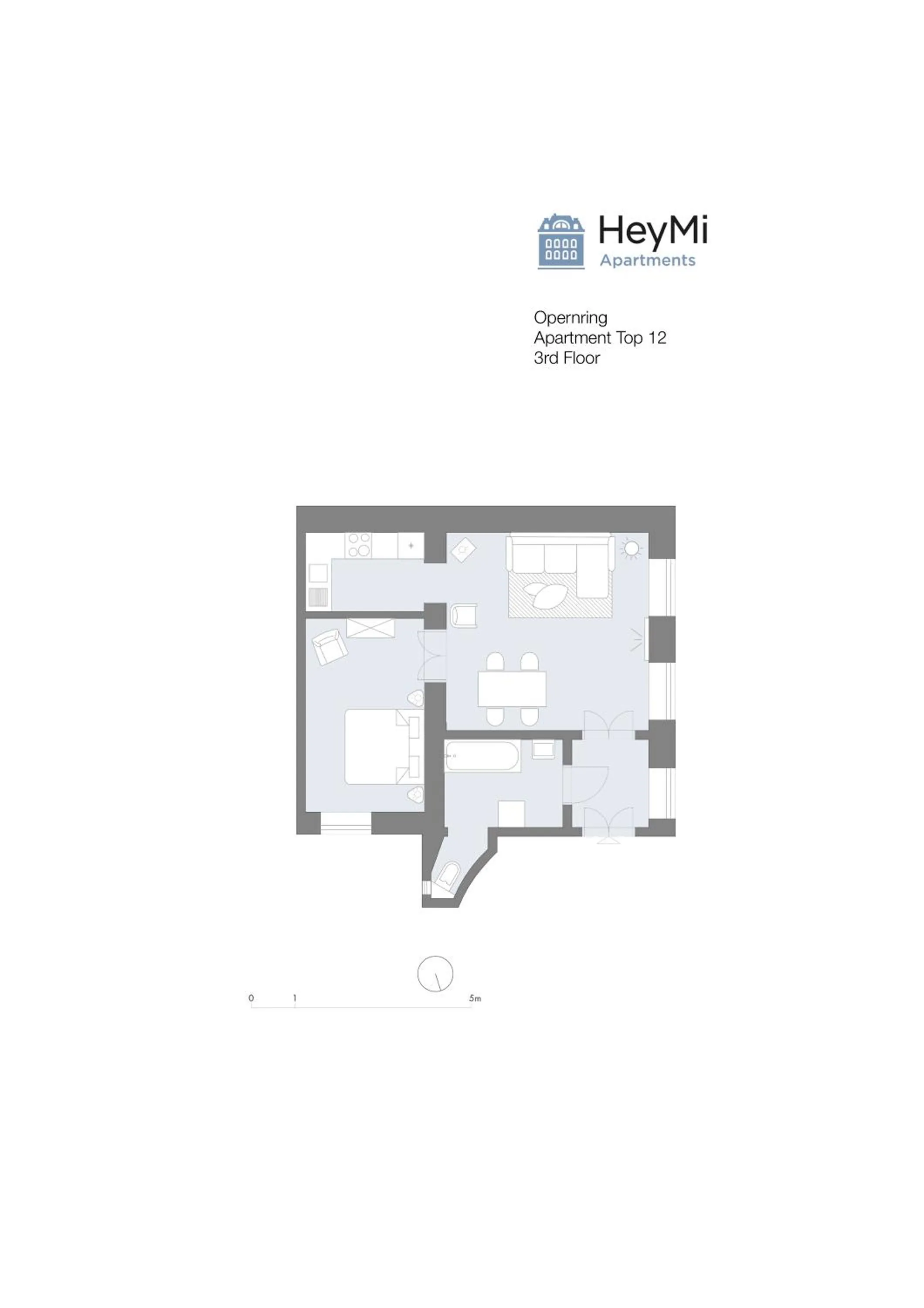 Floor plan in HeyMi Apartments Oper