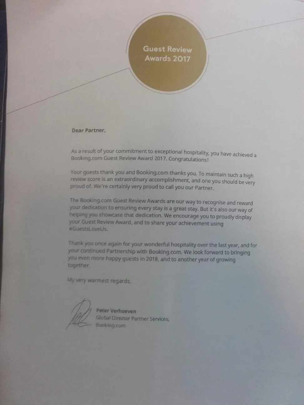 Certificate/Award in Villa Boghdady Dahab