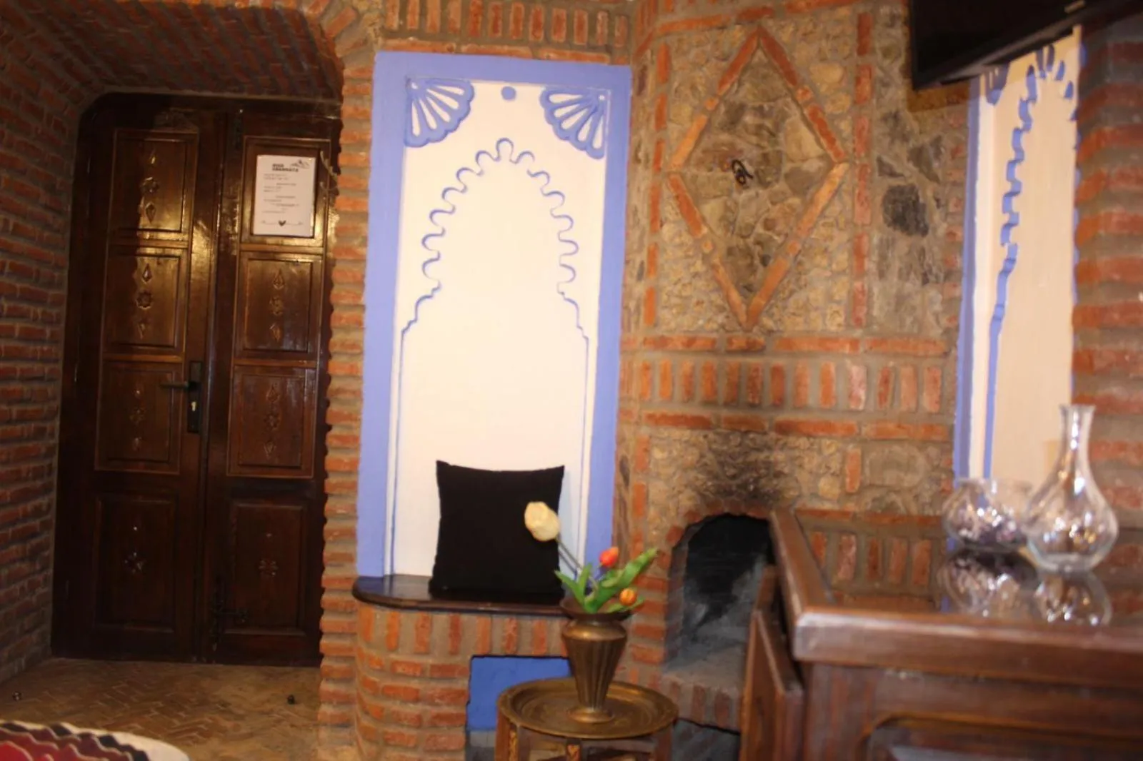 fireplace in Riad Gharnata
