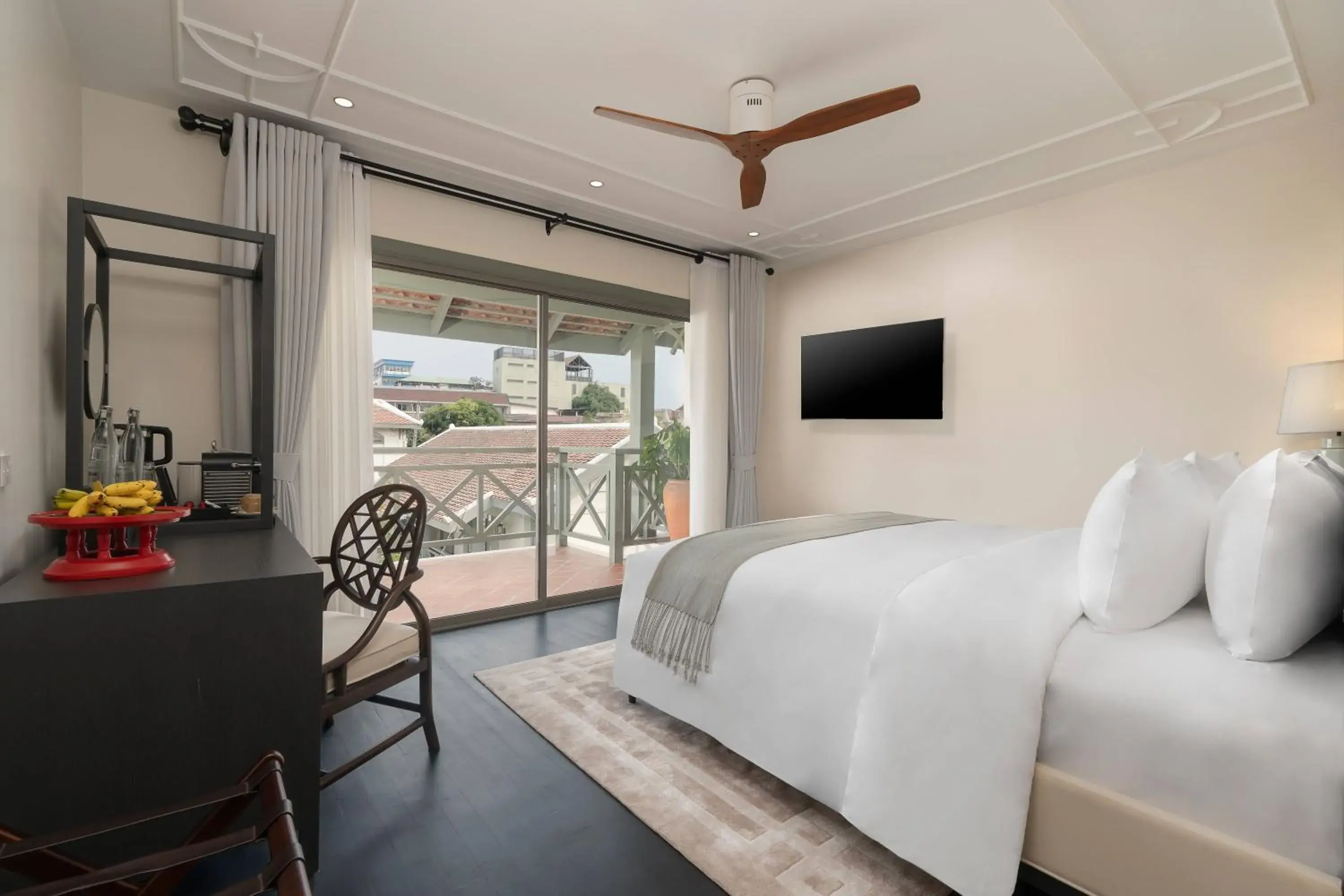 View (from property/room), Bed in Souphattra Heritage Vientiane View (from property/room), Bed in Souphattra Heritage Vientiane