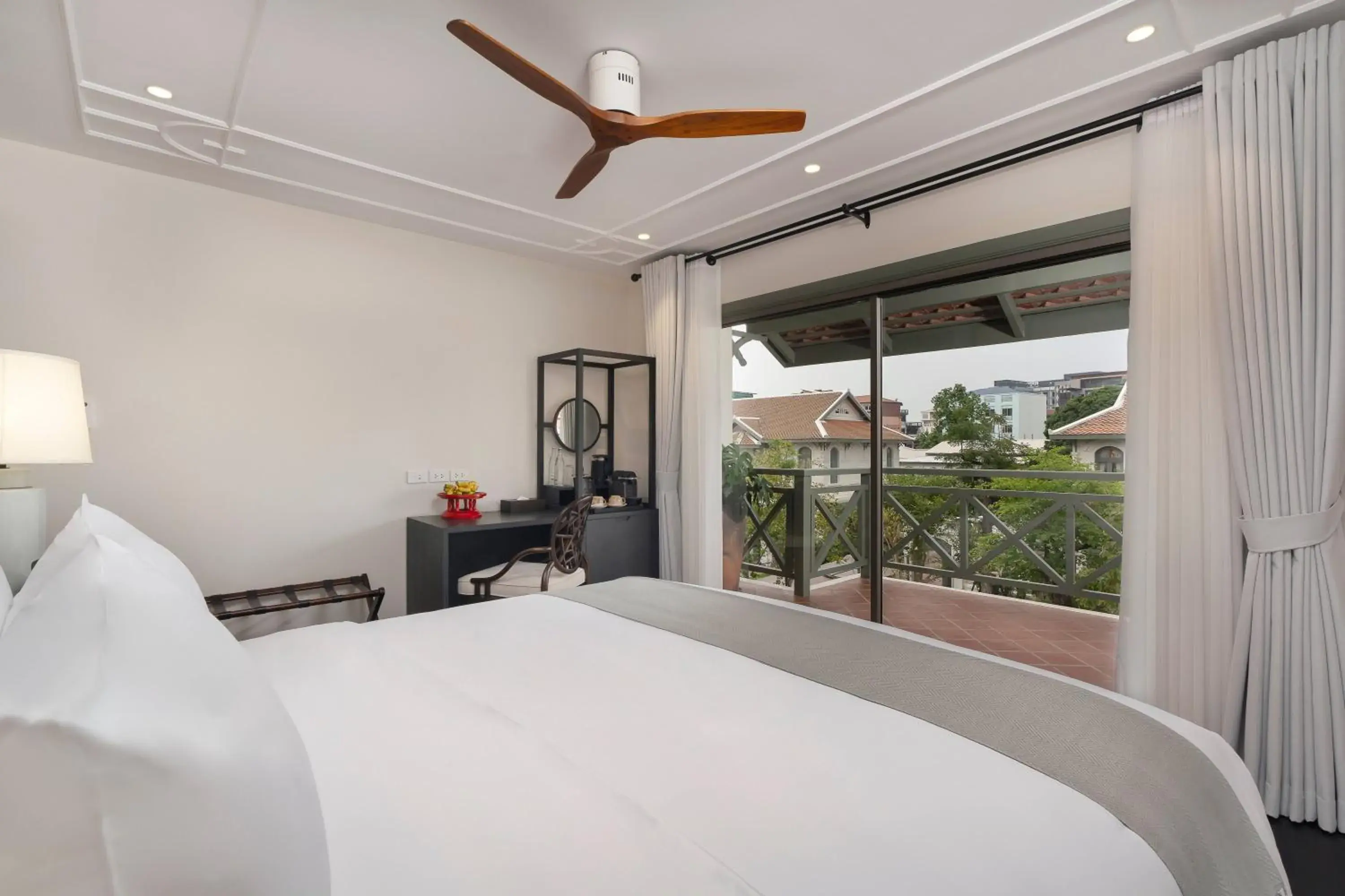 View (from property/room), Bed in Souphattra Heritage Vientiane View (from property/room), Bed in Souphattra Heritage Vientiane