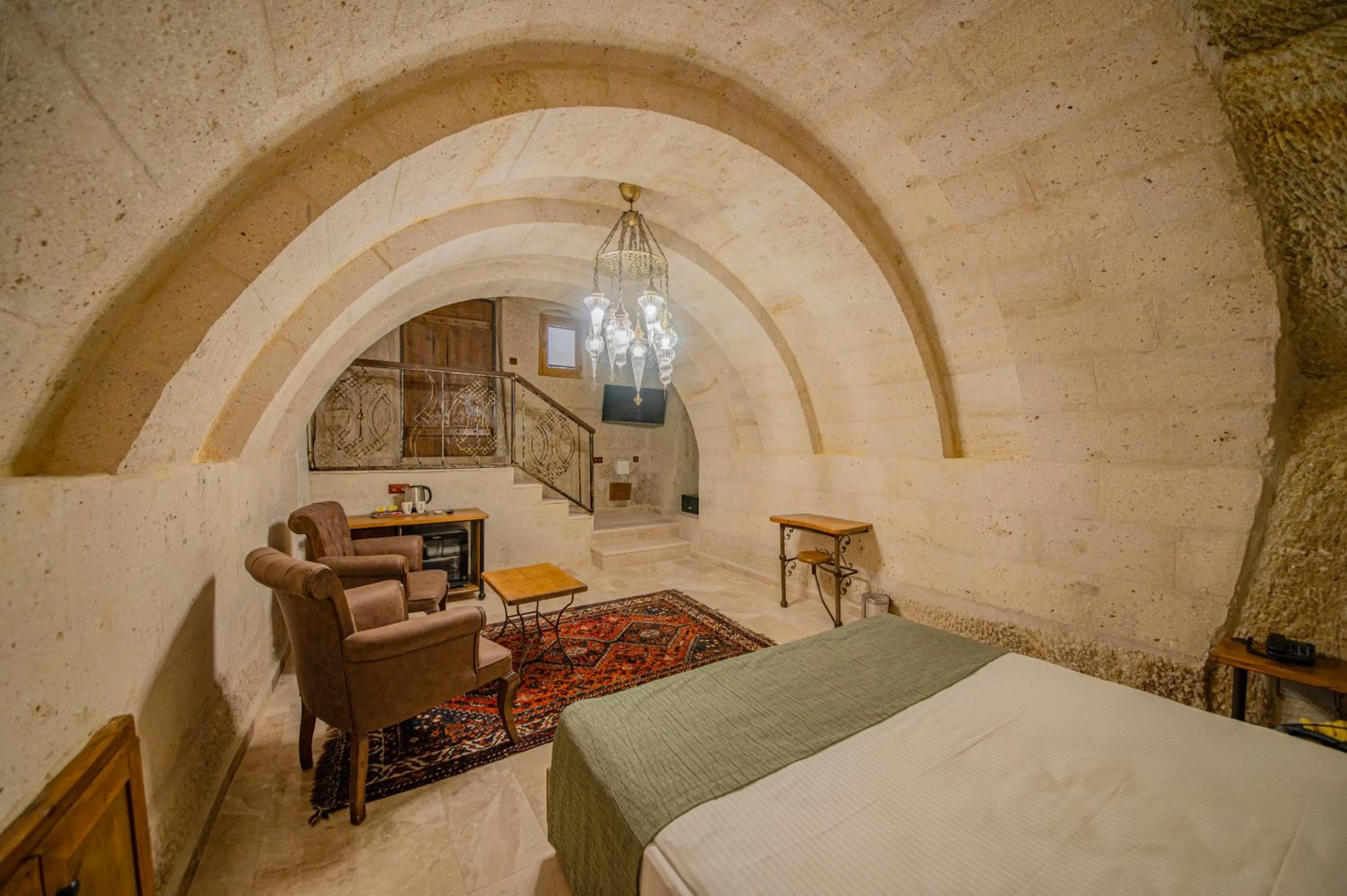 Bedroom, Bed in Ares Cave Suites