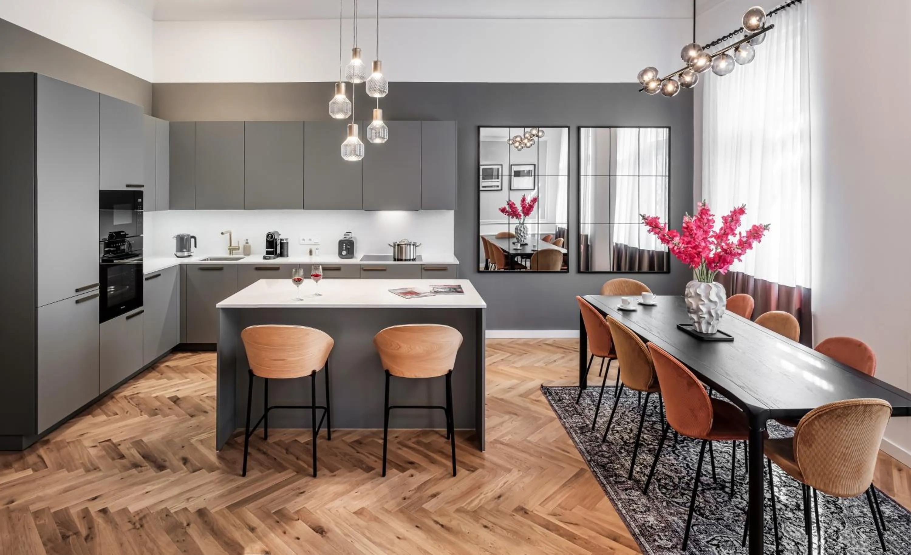 Kitchen or kitchenette in River Dance Suites by Adrez