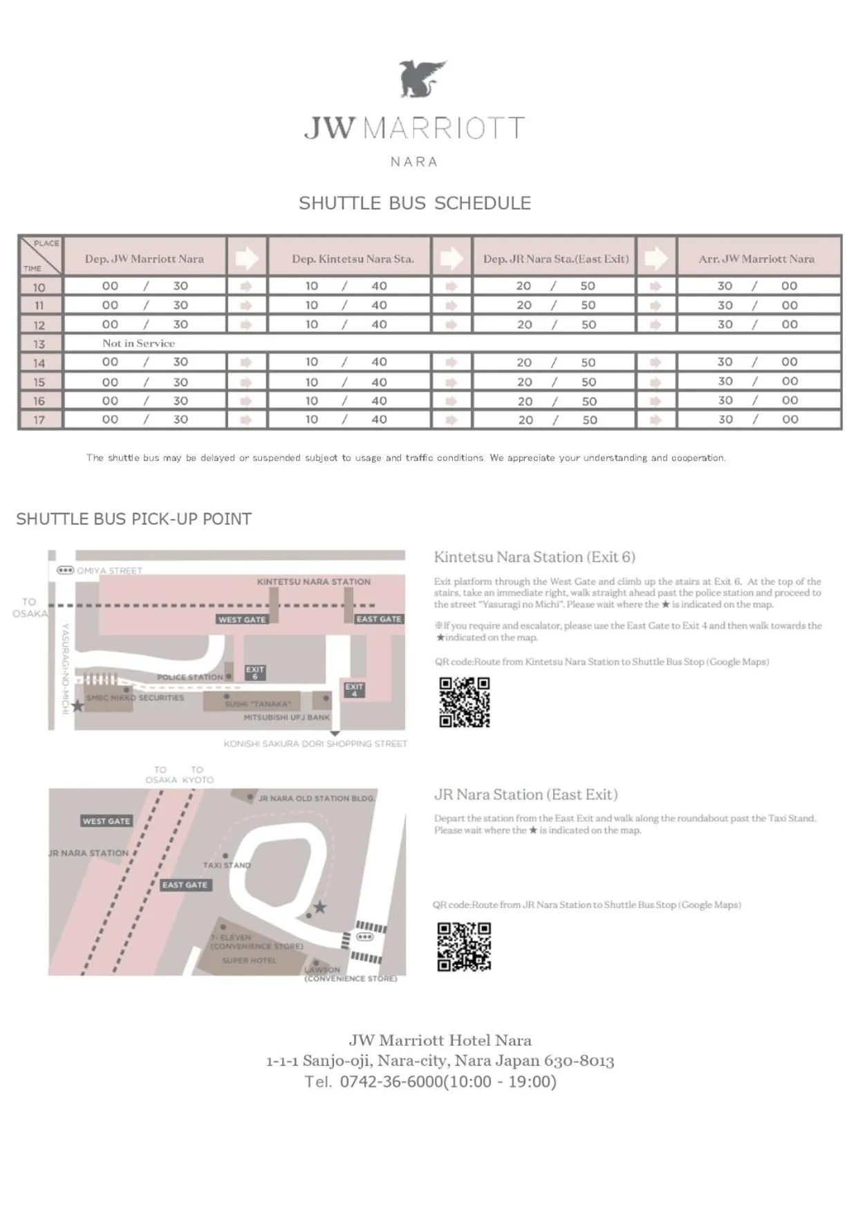 shuttle in Novotel Nara