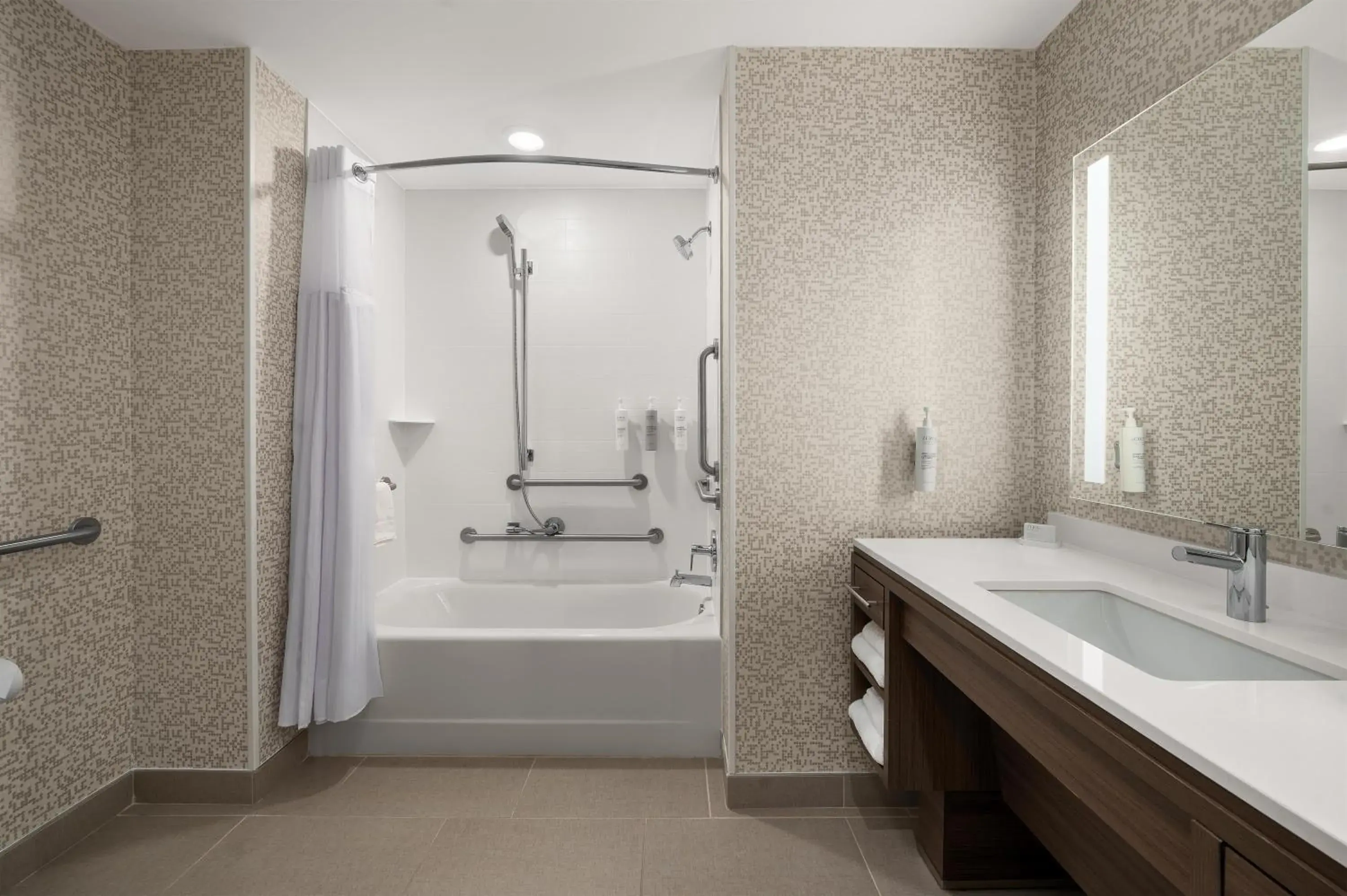 Bathroom in Home2 Suites By Hilton Cincinnati Eastgate Bathroom in Home2 Suites By Hilton Cincinnati Eastgate