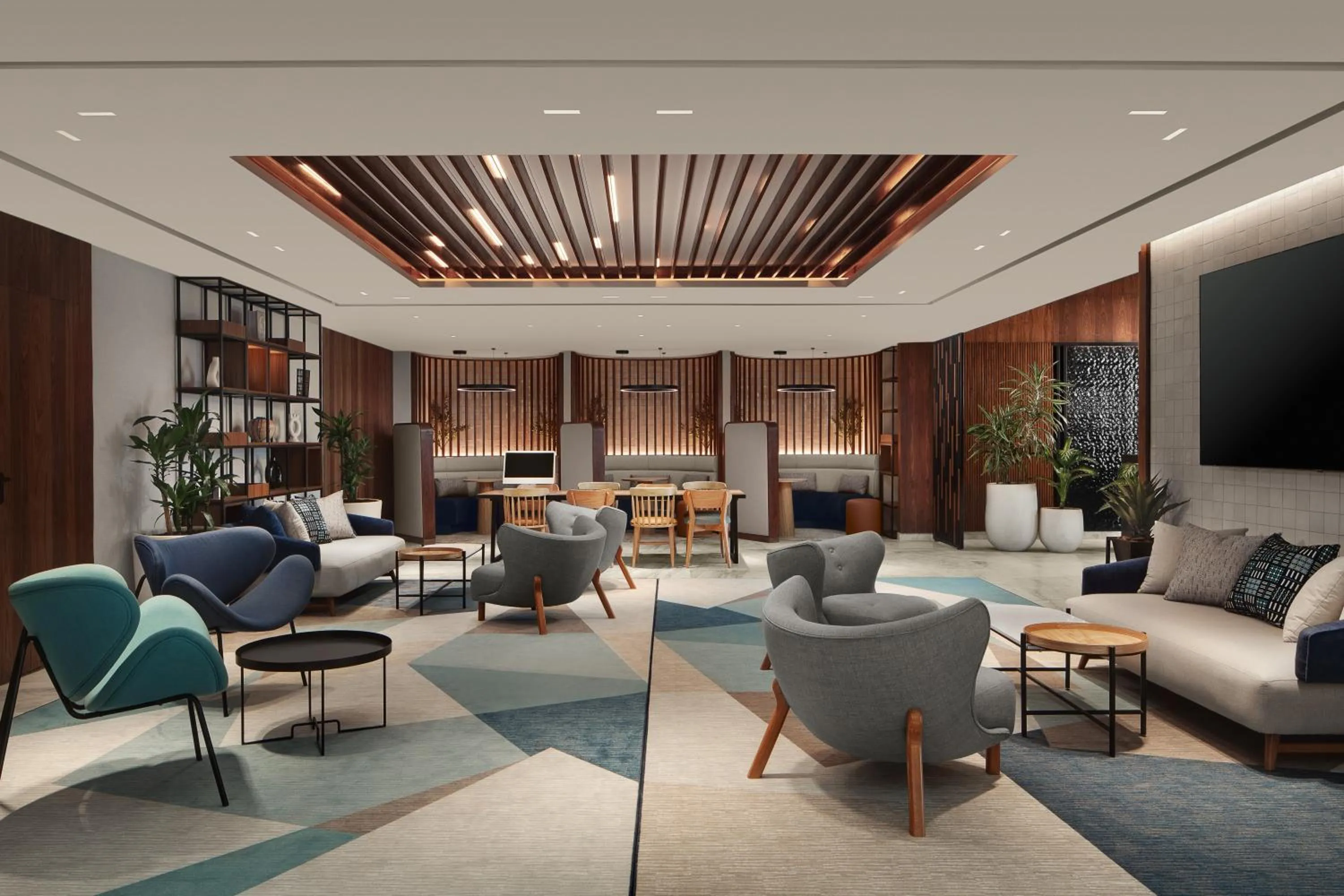 Communal lounge/ TV room in Courtyard by Marriott Casablanca Downtown