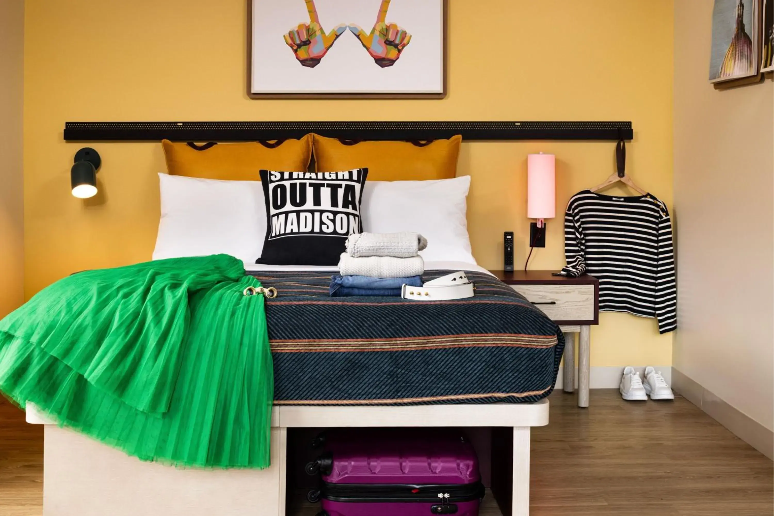 Queen Room with Two Queen Beds - Non-Smoking in Moxy Madison Downtown Queen Room with Two Queen Beds - Non-Smoking in Moxy Madison Downtown