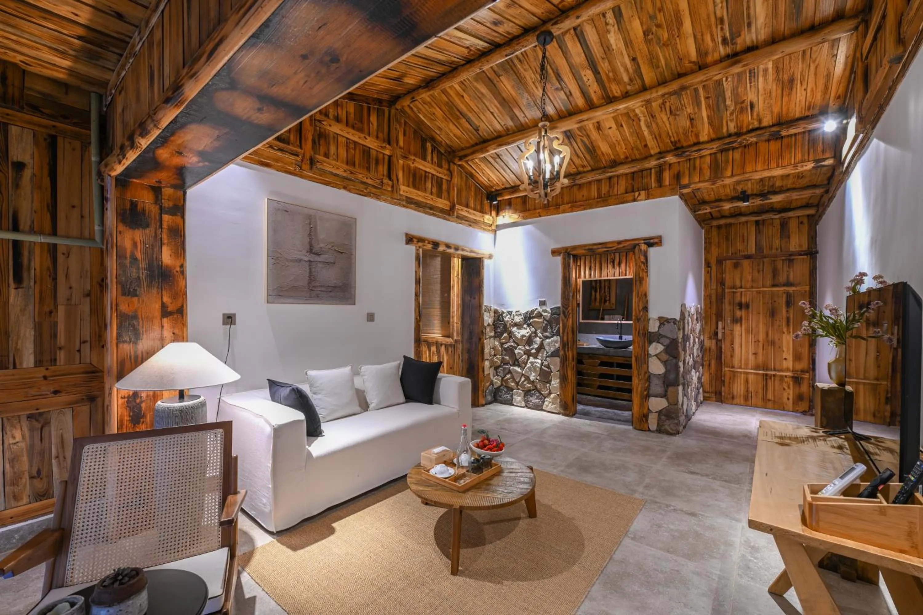 Living room in No.5 Valley Lodge