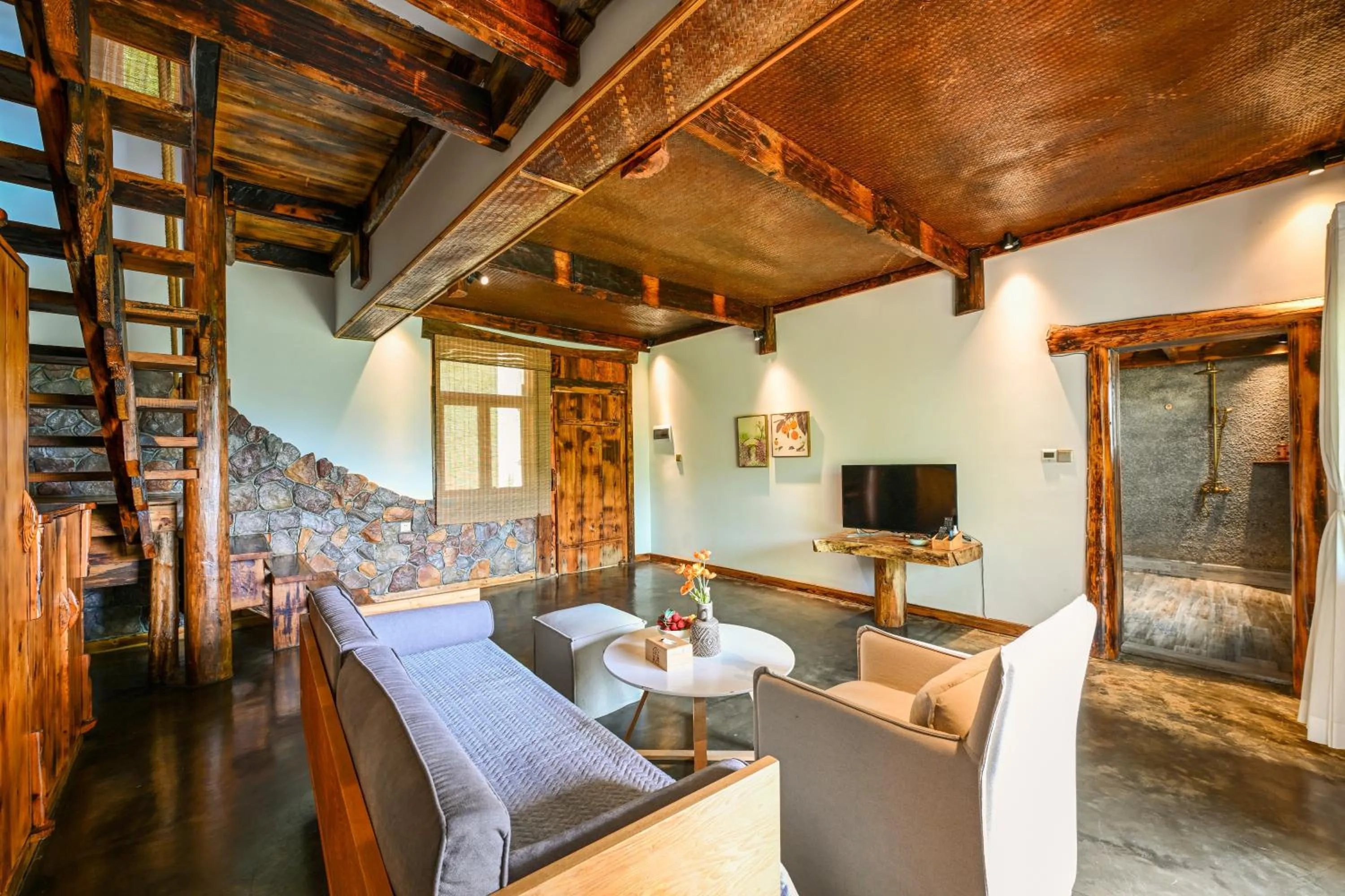 Living room in No.5 Valley Lodge