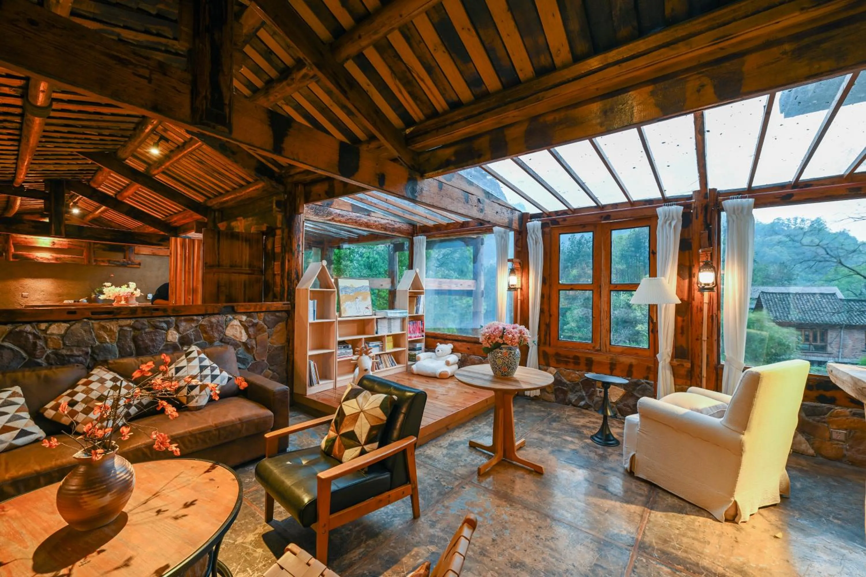 Seating area in No.5 Valley Lodge