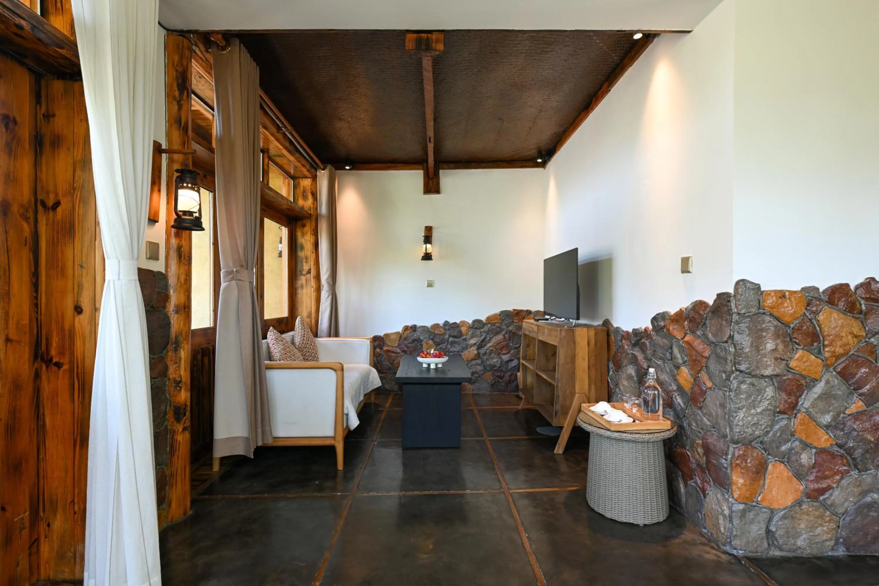 Living room in No.5 Valley Lodge