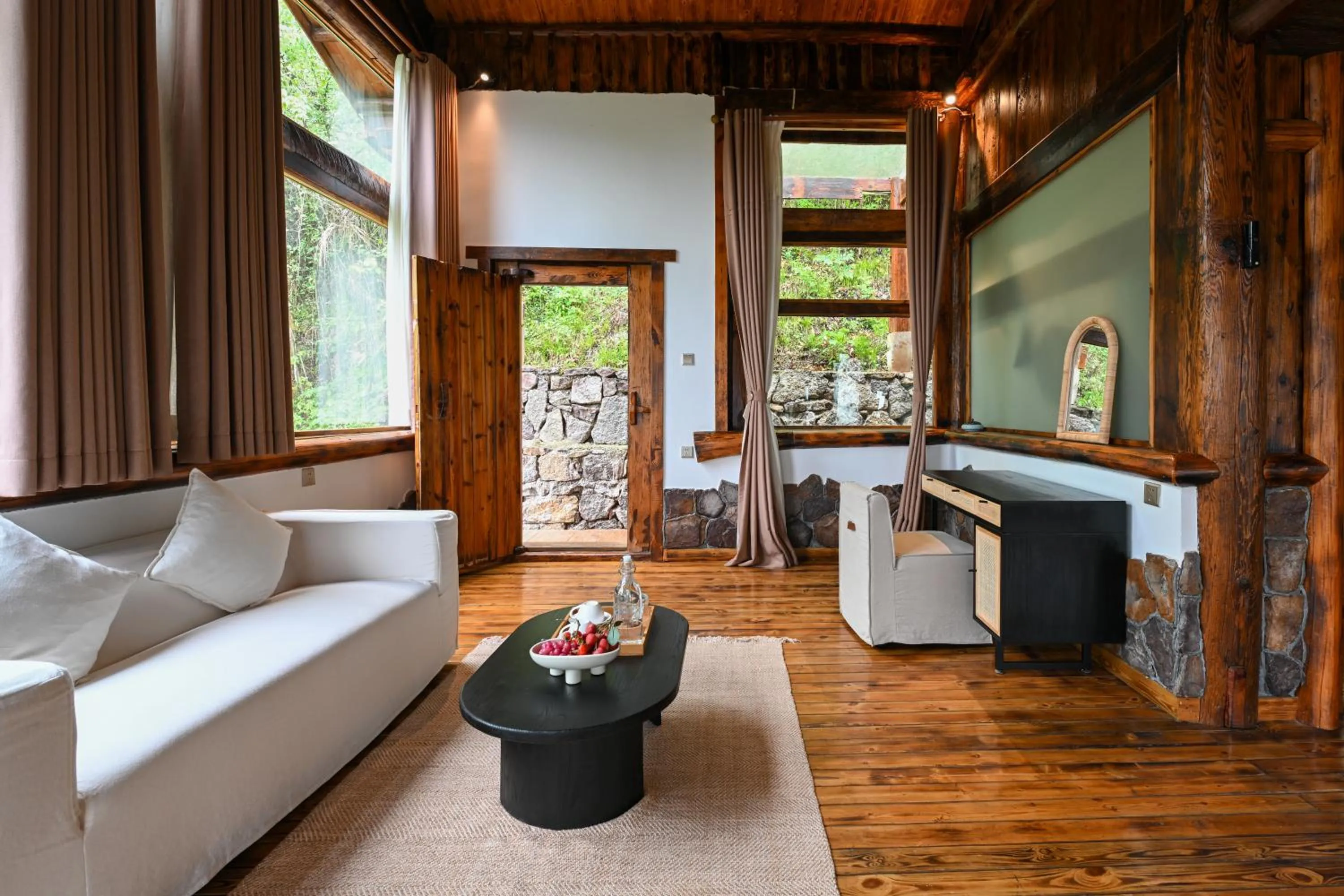 Living room in No.5 Valley Lodge