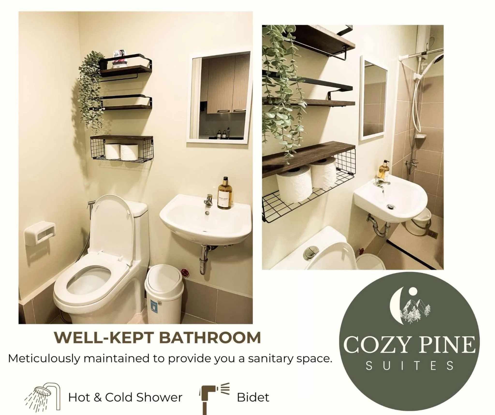 Shower in Cozy Pine Suites
