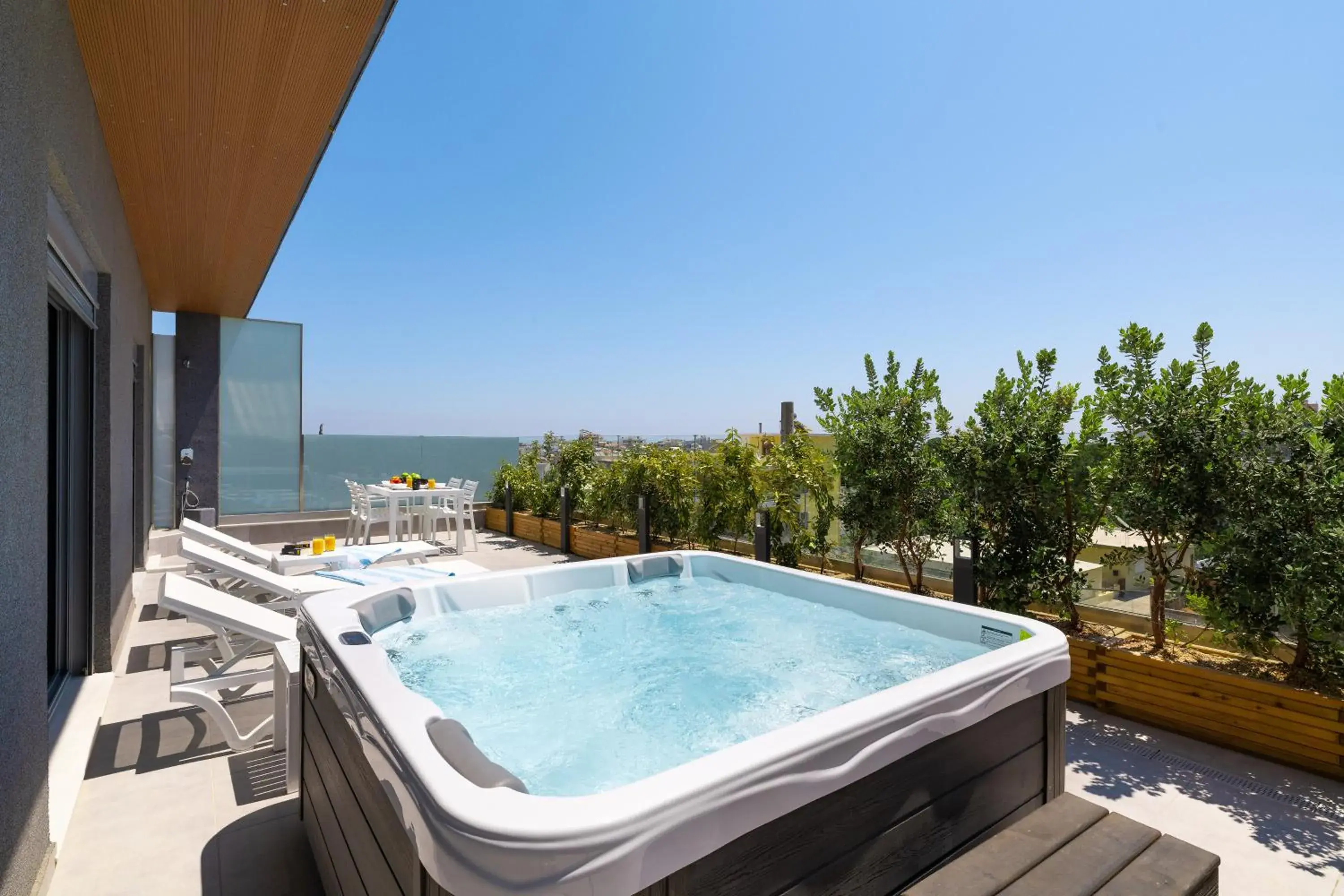 Property building in Rhodes Skyline Suite with out Door Jacuzzi Sea View A2 Property building in Rhodes Skyline Suite with out Door Jacuzzi Sea View A2