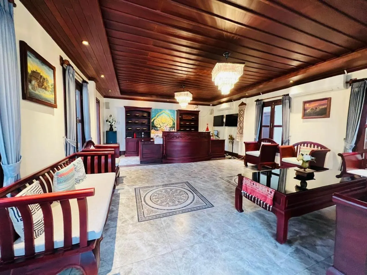 Seating area in Houngvilai Hotel