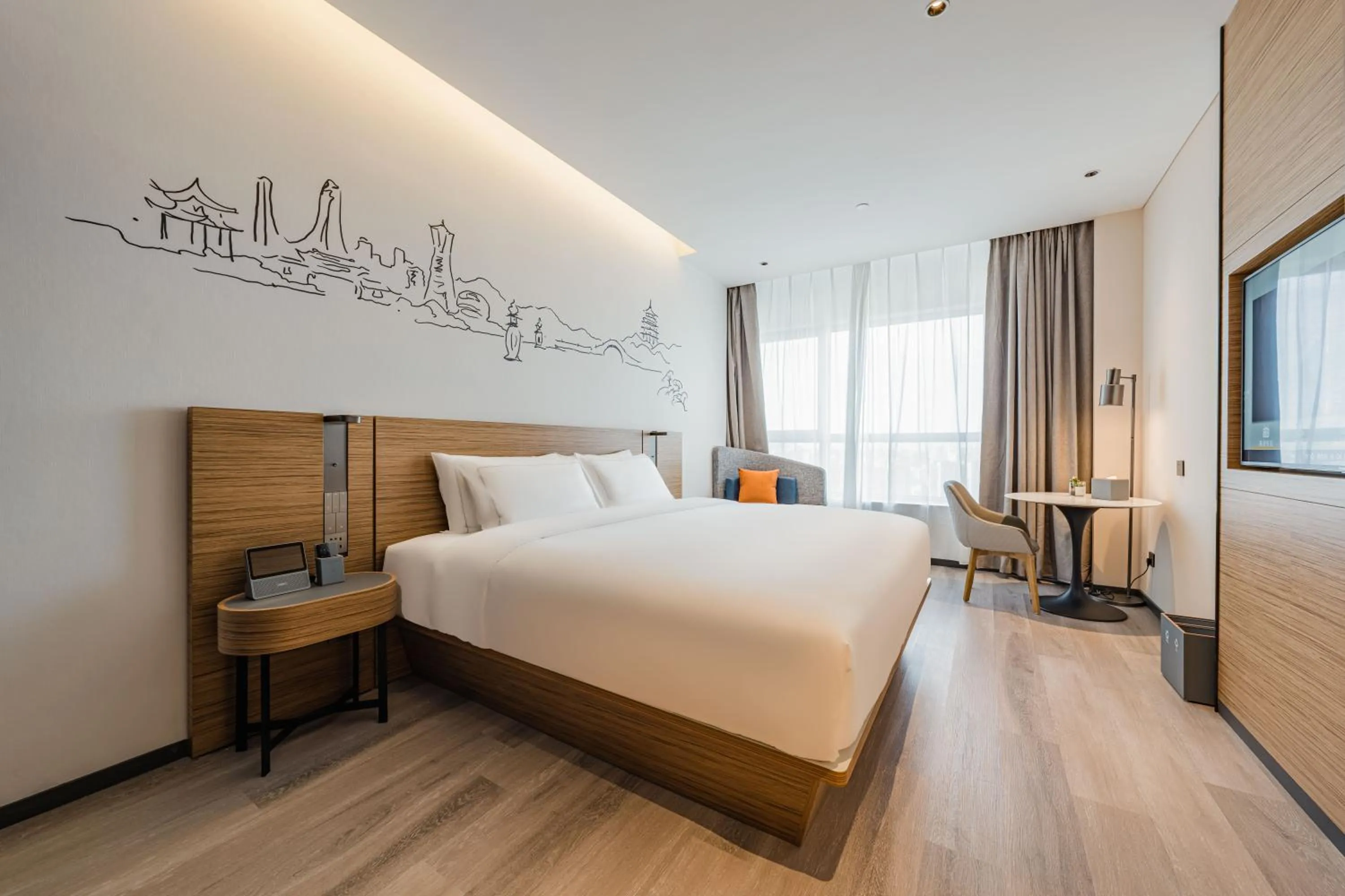 Photo of the whole room, Bed in UrCove by HYATT Hangzhou Riverside CBD