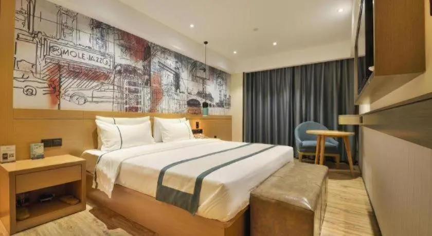 Bed in City Comfort Inn Wuhan Hankou Bei Light Rail Station