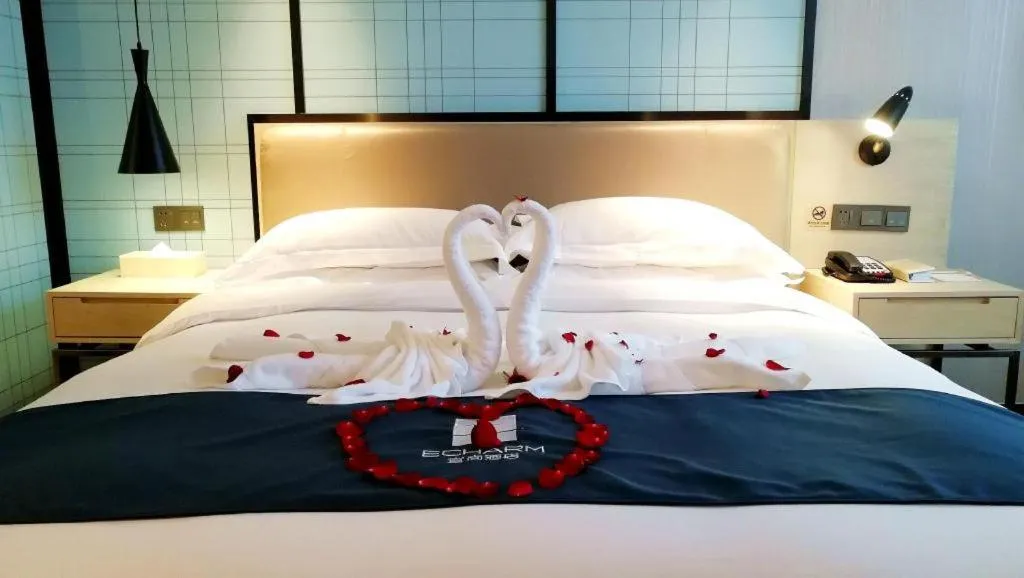 Bed in Echarm Hotel Kunming High-tech Zone Economic Management College