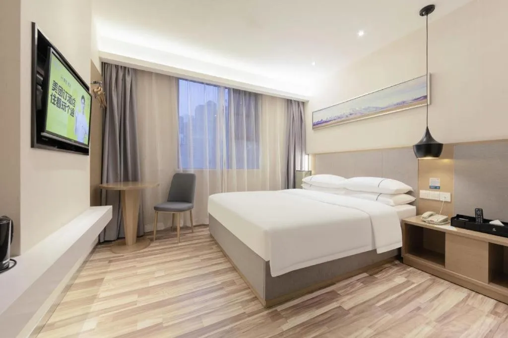 Bed in City Comfort Inn Wuhan Xudong Street Wangjiadun Metro Station