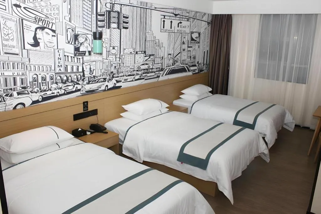 Bed in City Comfort Inn Guangzhou Shisanhang Shachong Metro Station