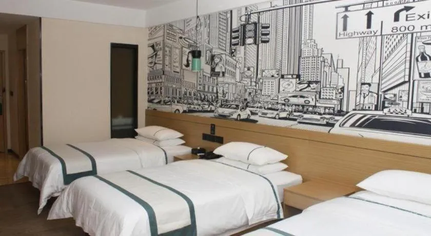 Bed in City Comfort Inn Guangzhou Shisanhang Shachong Metro Station