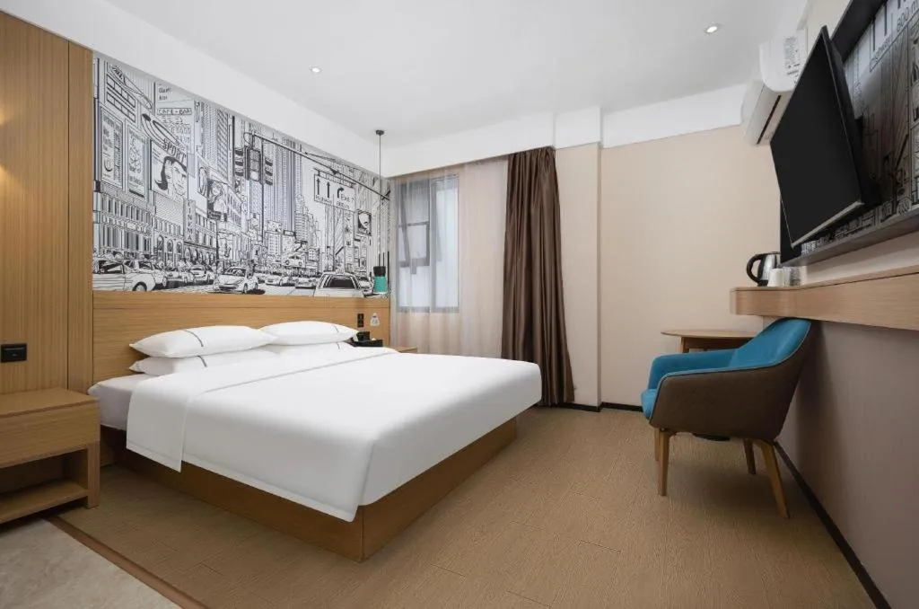 Bed in City Comfort Inn Wuhan Huanghe Tower Shouyi Metro Station