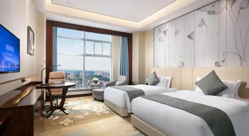 Bed in Ramada by Wyndham Wuhan Dongxihu Bed in Ramada by Wyndham Wuhan Dongxihu