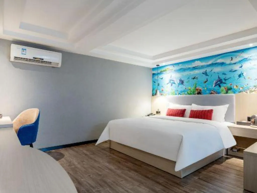 Bed in Borrman Hotel Dongguan Houjie Wanda Plaza Liaoxia Metro Station