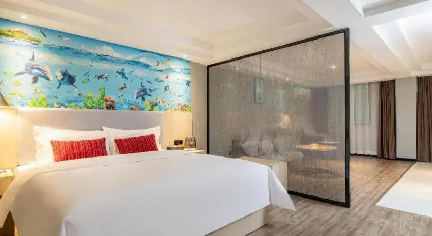 Bed in Borrman Hotel Dongguan Houjie Wanda Plaza Liaoxia Metro Station Bed in Borrman Hotel Dongguan Houjie Wanda Plaza Liaoxia Metro Station