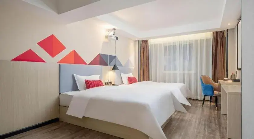 Bed in Borrman Hotel Dongguan Houjie Wanda Plaza Liaoxia Metro Station Bed in Borrman Hotel Dongguan Houjie Wanda Plaza Liaoxia Metro Station