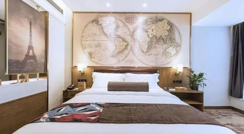 Bed in James Joyce Coffetel Zhengzhou Beilong Wetland Park Bed in James Joyce Coffetel Zhengzhou Beilong Wetland Park