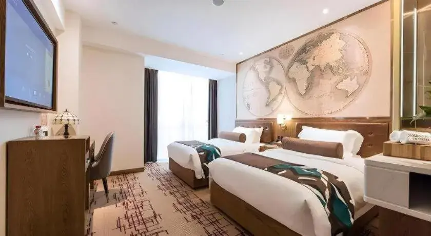 Bed in James Joyce Coffetel Zhengzhou Beilong Wetland Park Bed in James Joyce Coffetel Zhengzhou Beilong Wetland Park