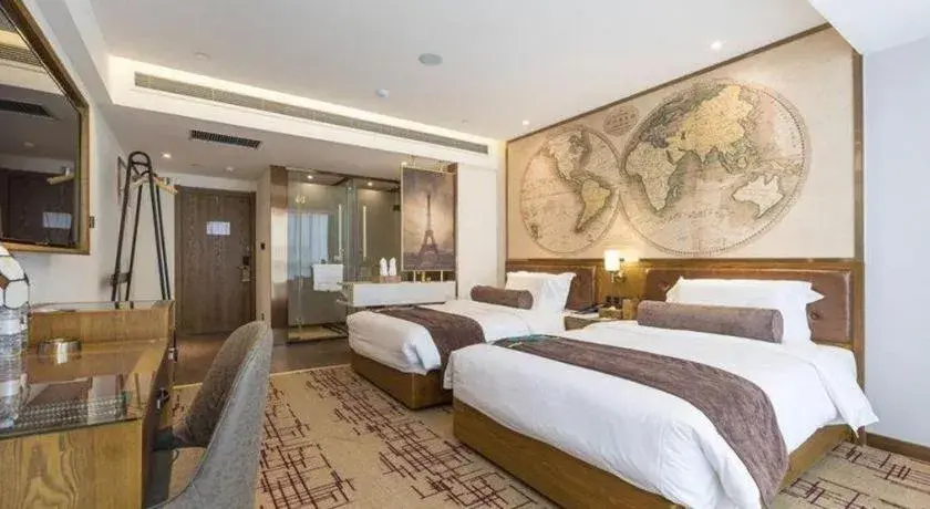 Bed in James Joyce Coffetel Zhengzhou Beilong Wetland Park Bed in James Joyce Coffetel Zhengzhou Beilong Wetland Park