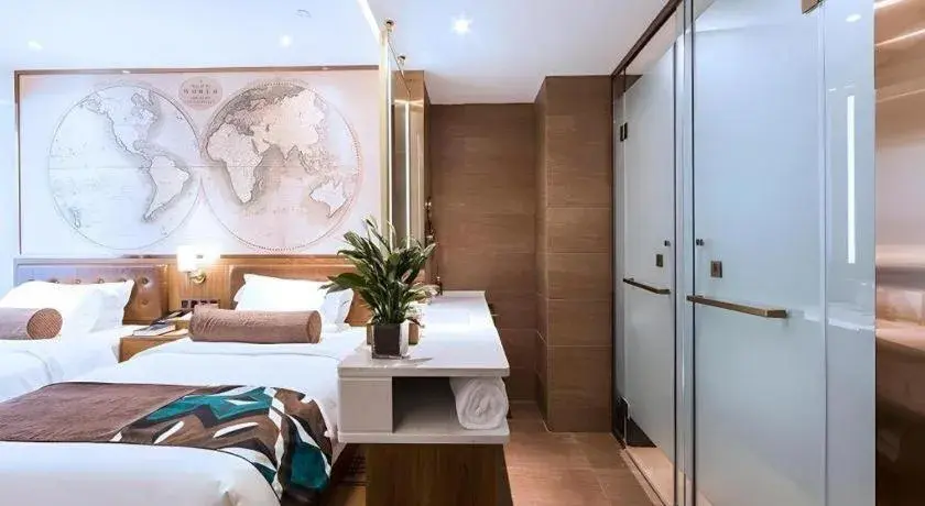 Bed in James Joyce Coffetel Zhengzhou Beilong Wetland Park Bed in James Joyce Coffetel Zhengzhou Beilong Wetland Park