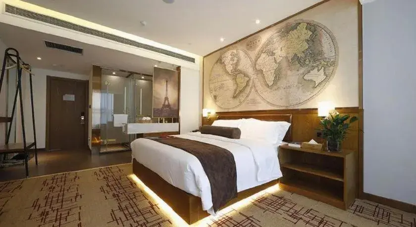 Bed in James Joyce Coffetel Zhengzhou Beilong Wetland Park Bed in James Joyce Coffetel Zhengzhou Beilong Wetland Park