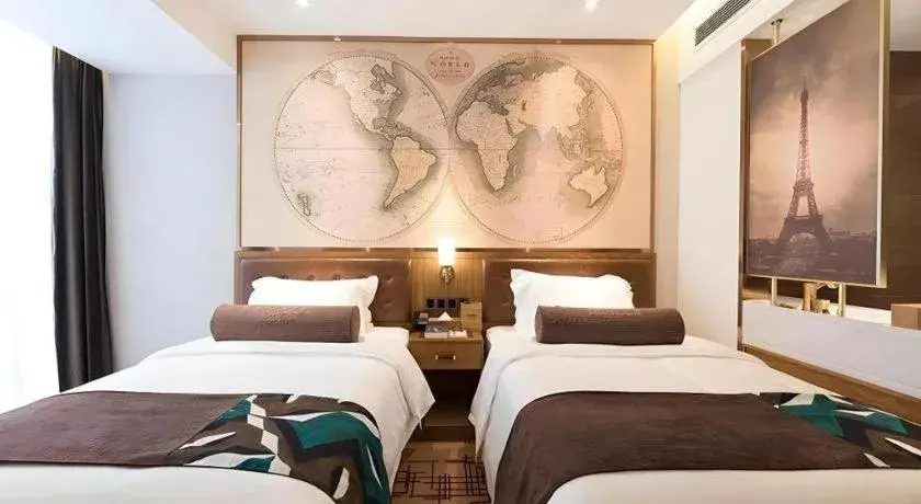 Bed in James Joyce Coffetel Zhengzhou Beilong Wetland Park Bed in James Joyce Coffetel Zhengzhou Beilong Wetland Park